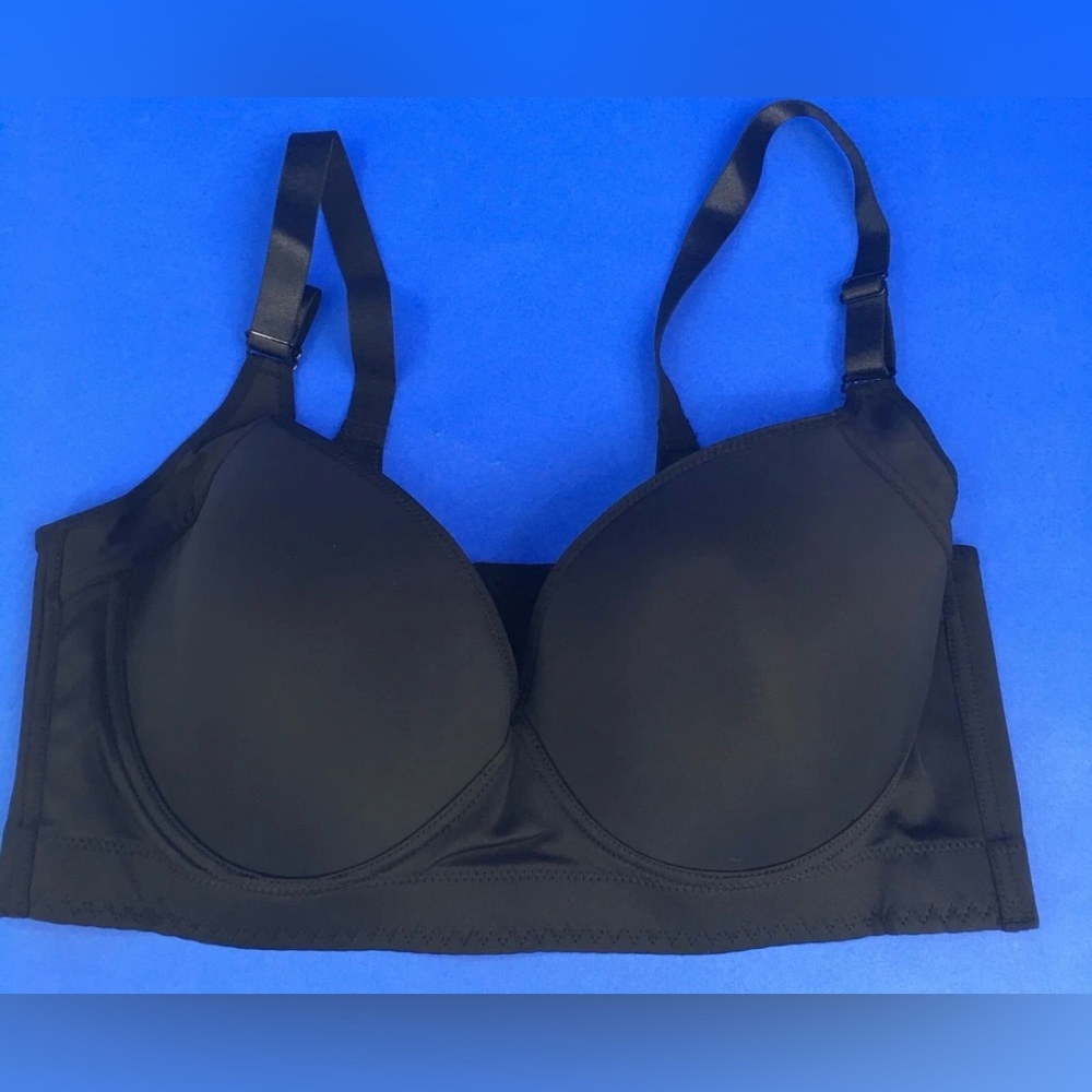 Shapedly Push up Bra 100/44F Black Back Smoothing Wide Band Women